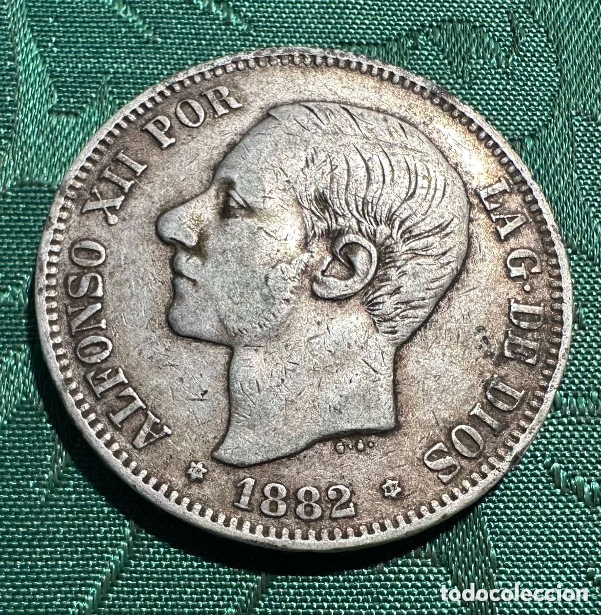 Monedas de Espa&ntilde;a: 5 PESETAS, DURO DE PLATA ALFONSO XII 1882.