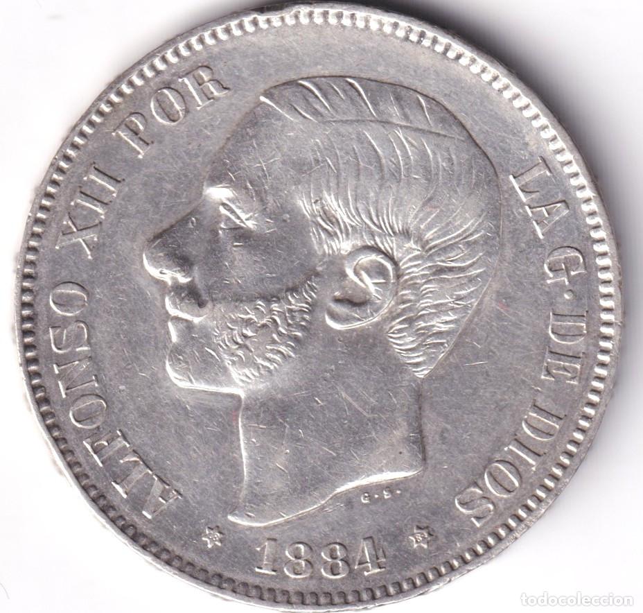 Monedas de Espa&ntilde;a: ESPA&Ntilde;A MONEDA ALFONSO XII 5 PESETAS 1884 * 18 * 84 MSM - EBC-