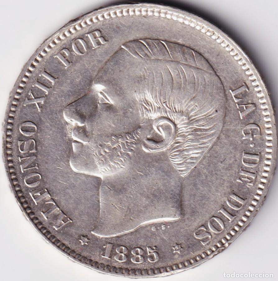 Monedas de Espa&ntilde;a: ESPA&Ntilde;A MONEDA ALFONSO XII 5 PESETAS 1885 * 18 * 85 MSM - EBC