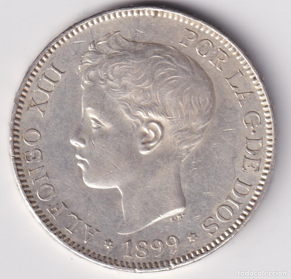 Monedas de Espa&ntilde;a: ESPA&Ntilde;A MONEDA ALFONSO XIII 5 PESETAS 1899 * 18 * 99 SGV - EBC