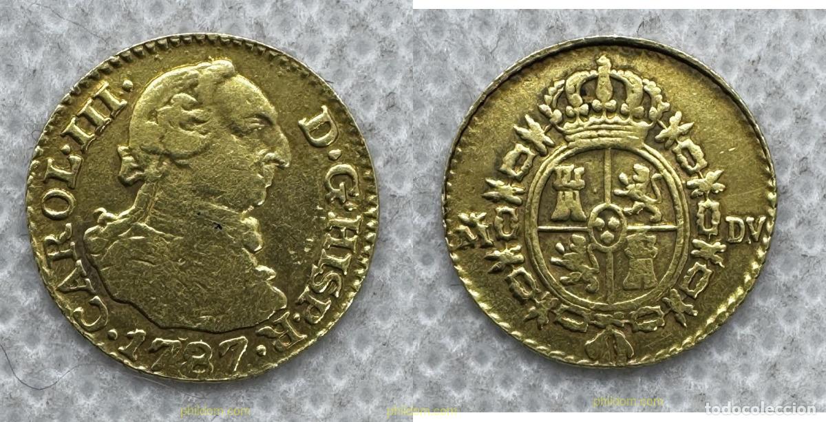 Monedas de Espa&ntilde;a: 5363 ESPA&Ntilde;A 1787 CARLOS III 1/2 escudo 1787 DV Madrid