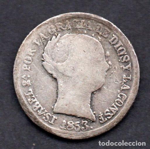 Monedas de Espa&ntilde;a: ISABEL II - 2 REALES de PLATA FALSA DE EPOCA - 1853