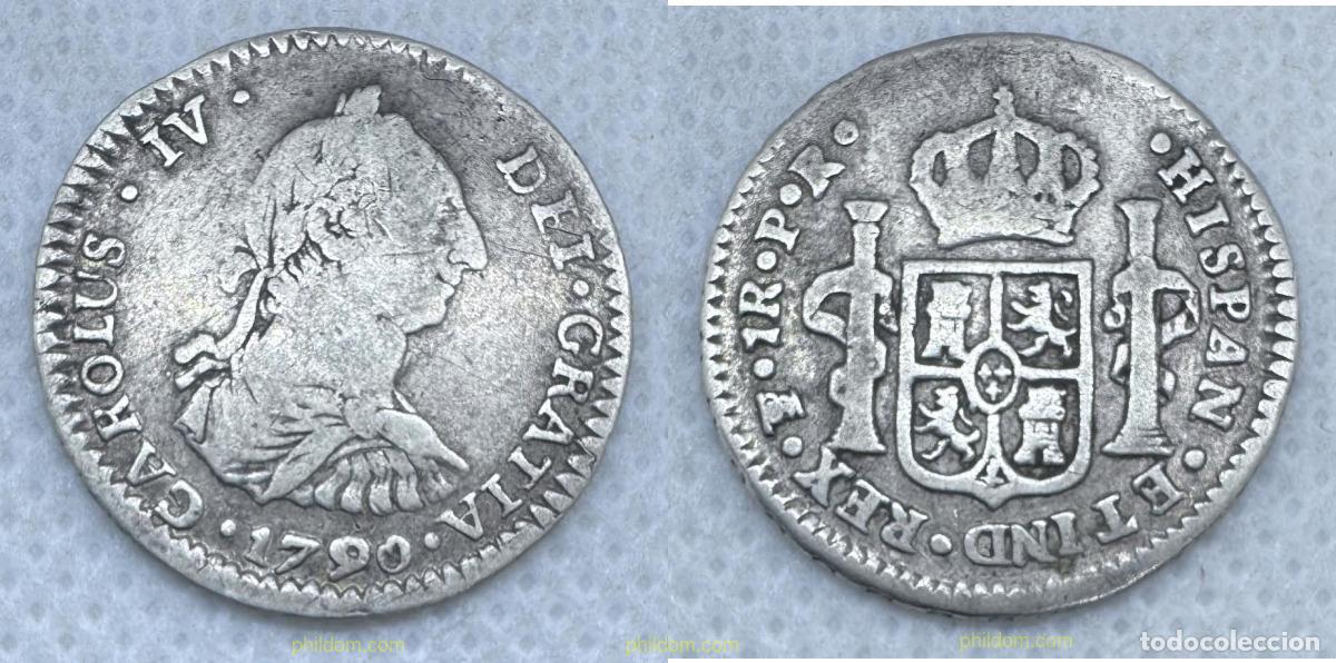 Monedas de Espa&ntilde;a: 5219 ESPA&Ntilde;A 1790 CARLOS III 1 REAL 1790 POTOSI PR