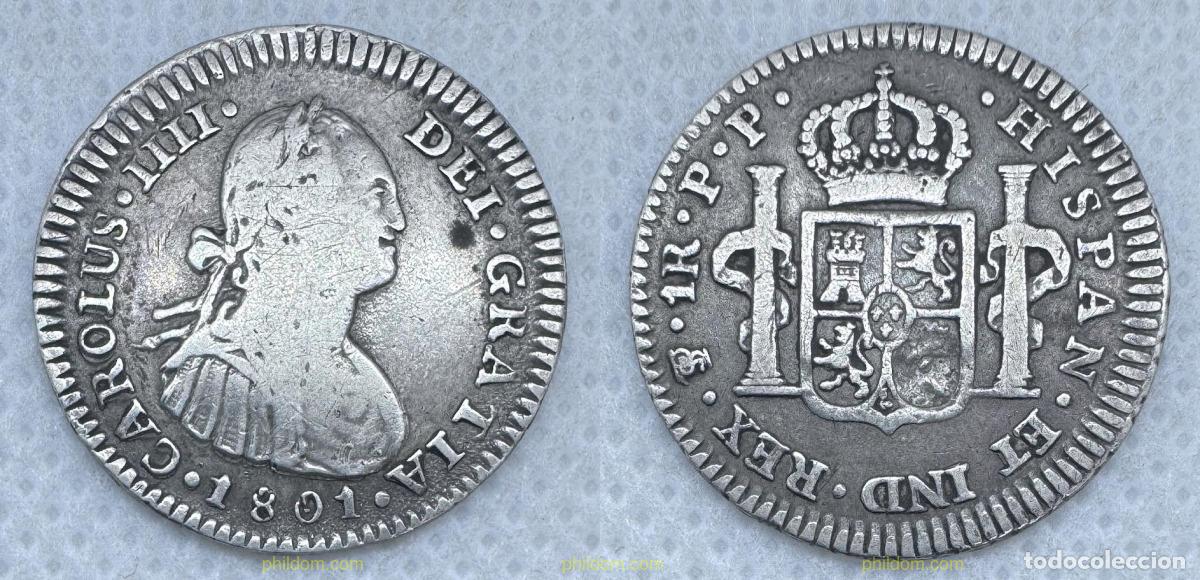 Monedas de Espa&ntilde;a: 5217 ESPA&Ntilde;A 1801 CARLOS III 1 REAL 1801 POTOSI PP