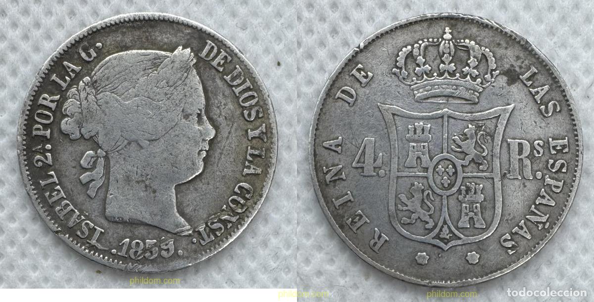 Monedas de Espa&ntilde;a: 5206 ESPA&Ntilde;A 1859 ISABEL II 4 REALES 1859 BARCELONA