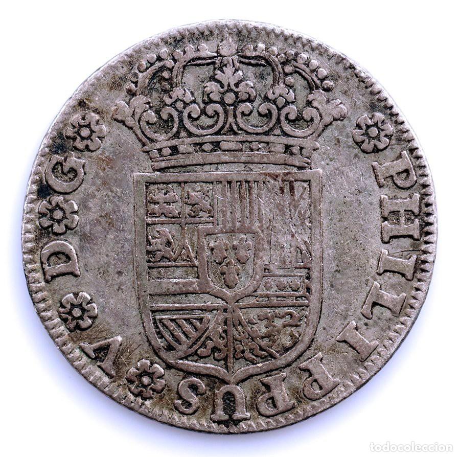Monedas de Espa&ntilde;a: SC. Spain-Felipe V. 2 Reales 1730 &rdquo;SIN CECA Y ENSAYADOR&rdquo; Sevilla. Plata 5,6 g.