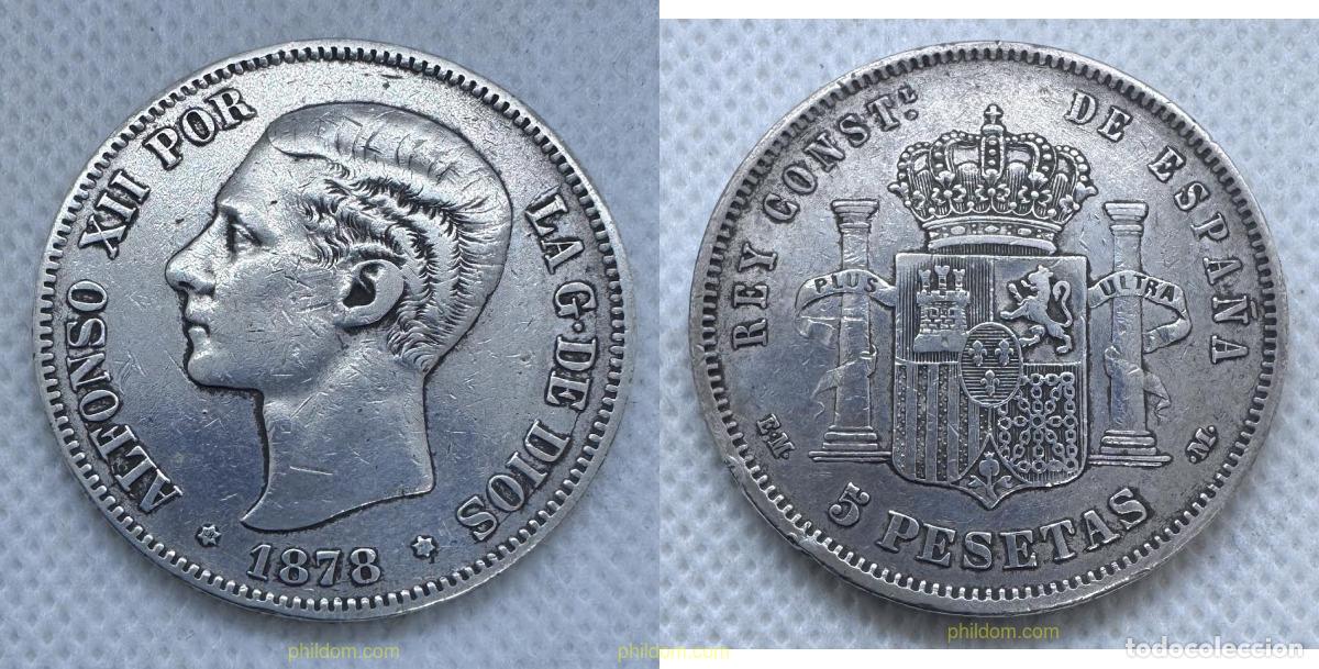 Monedas de Espa&ntilde;a: 5200 ESPA&Ntilde;A 1878 ALFONSO XII - 1878 *78 - EM M 5 PESETAS
