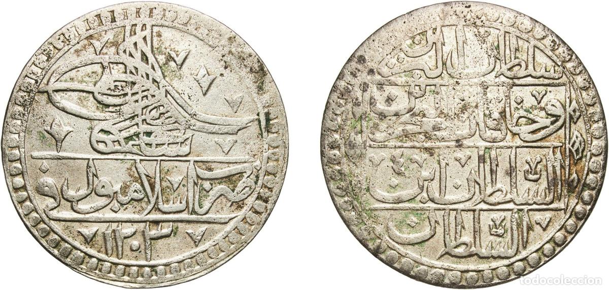 Monedas de Espa&ntilde;a: Ottoman Empire AH1203 (1792) 4 Y&uuml;zl&uuml;k - Selīm III (Islambol mint) Billon (.465 silver) Konstantiniy