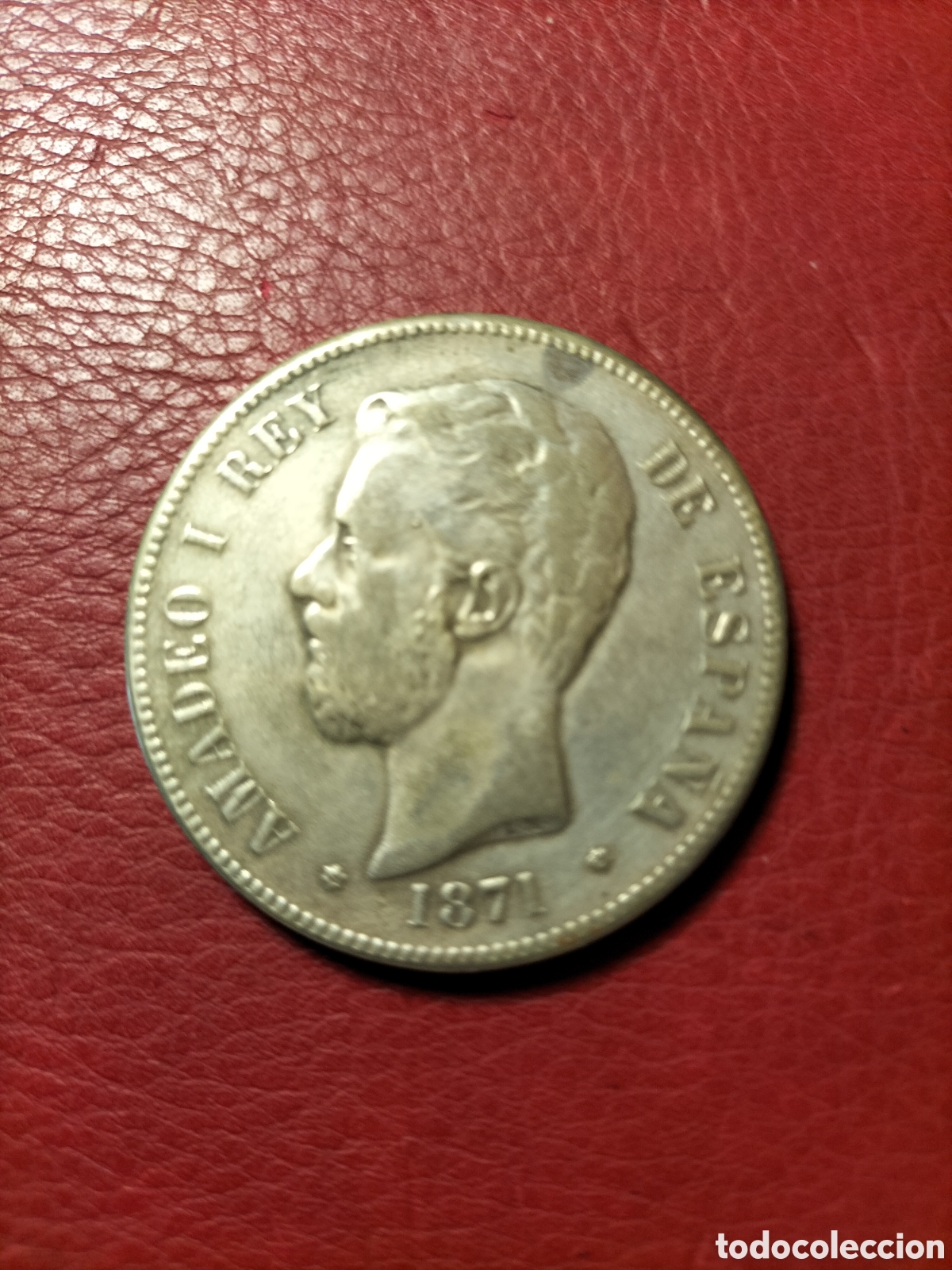 Monedas de Espa&ntilde;a: Amadeo I - 5 Pesetas 1871. Estrellas 18-73.