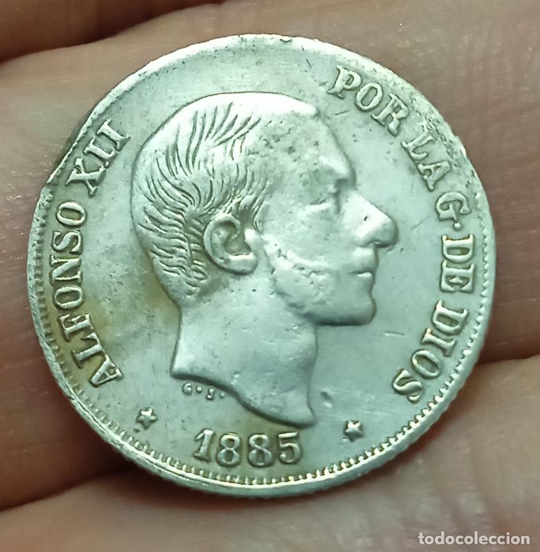 Monedas de Espa&ntilde;a: 10 centavos de peso Filipinas Alfonso XII Espa&ntilde;a 1885 Manila moneda espa&ntilde;ola de plata