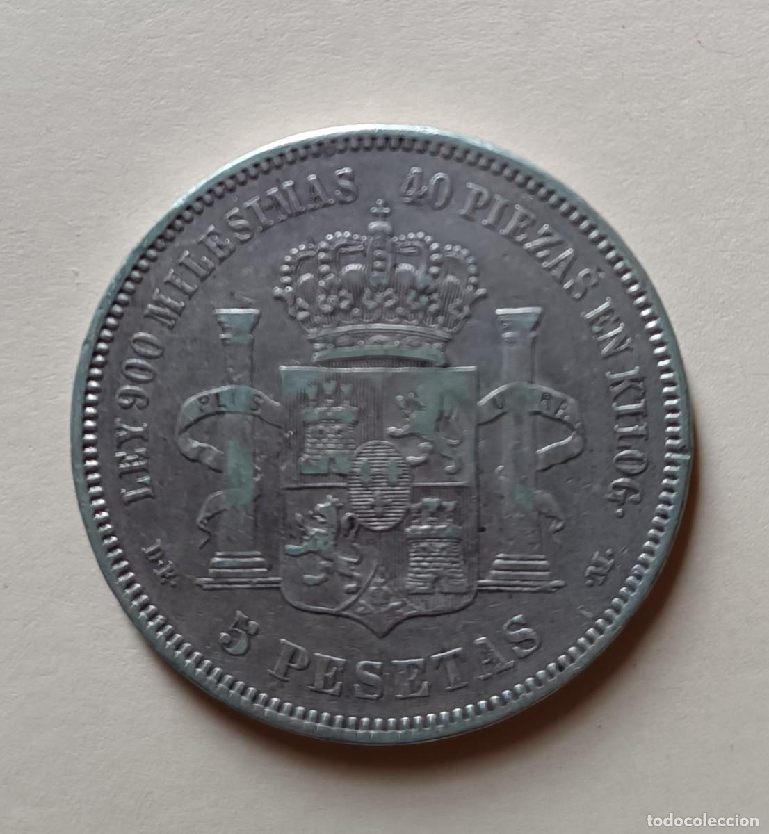 Monedas de Espa&ntilde;a: 5 pesetas 1875 Espa&ntilde;a - Foto 2