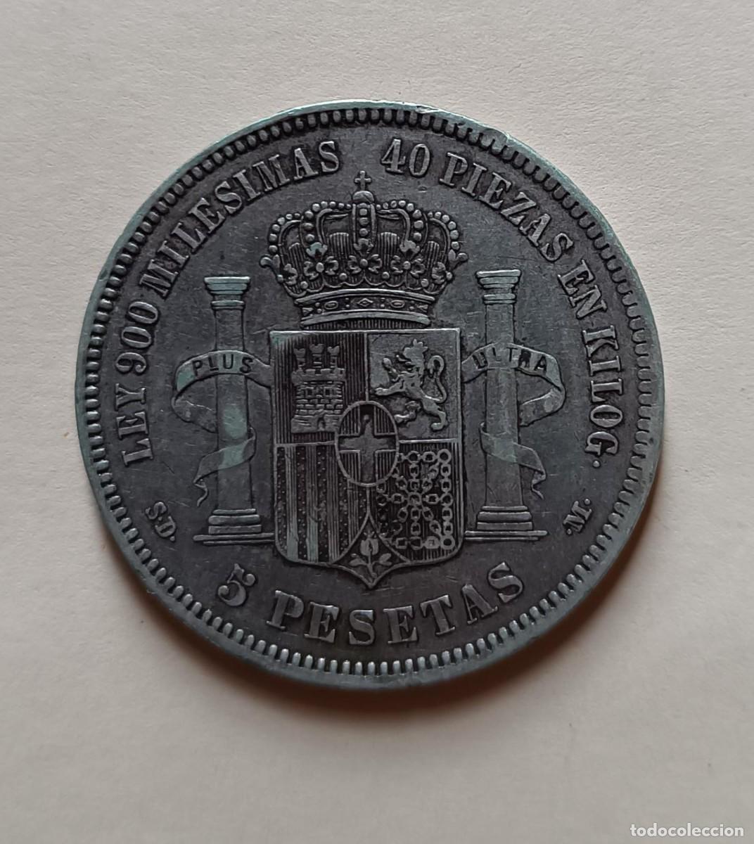 Monedas de Espa&ntilde;a: Moneda plata 5 pesetas Espa&ntilde;a - Foto 1