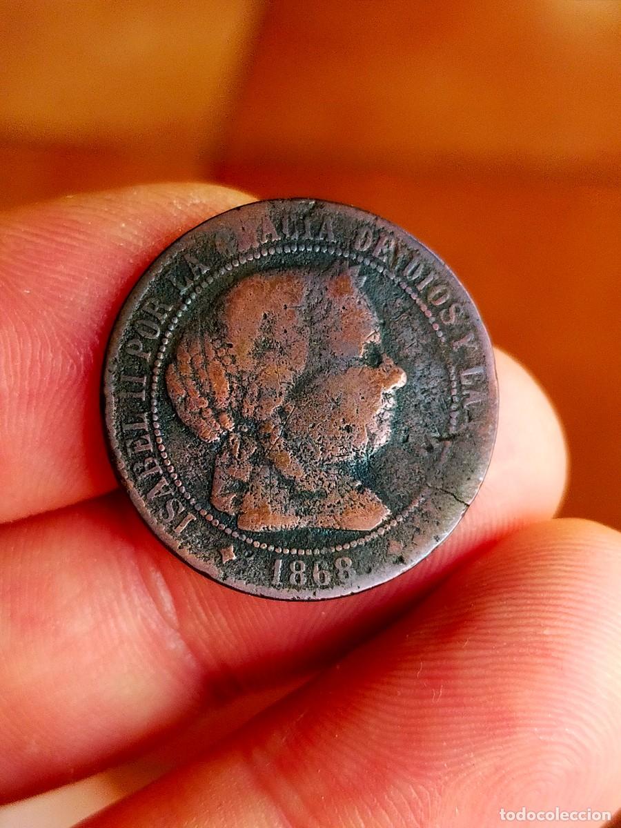Monedas de Espa&ntilde;a: MONEDA DE 2 1/2 2.5 CENTIMOS ESCUDO ISABEL II 1868 CECA JUBIA J ESPA&Ntilde;A REGULAR CONSERVACION