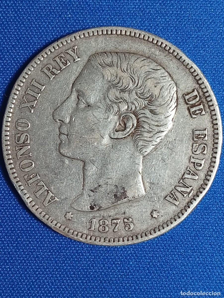 Monedas de Espa&ntilde;a: Moneda plata 5 ptas. Alfonso XII 1875