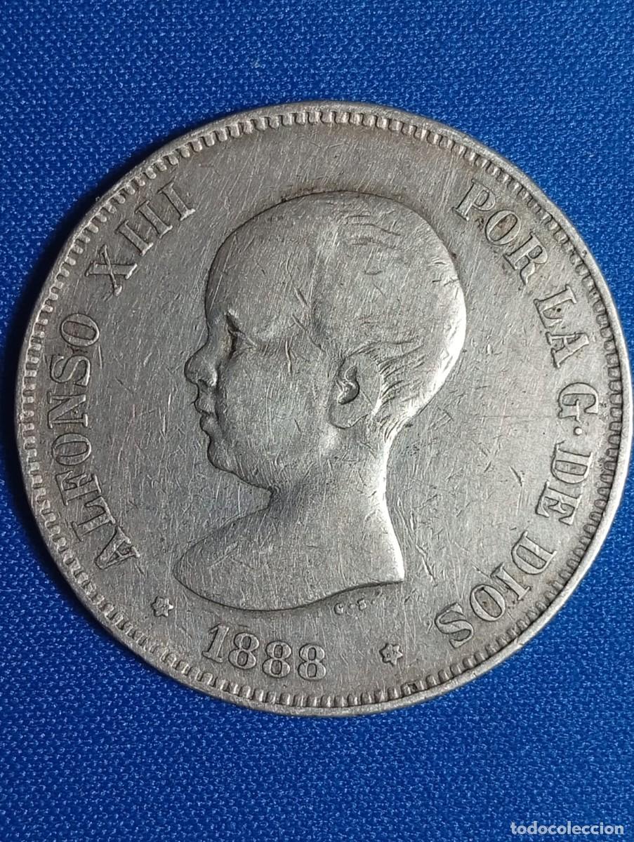 Monedas de Espa&ntilde;a: Moneda plata 5 ptas. Alfonso XIII 1888