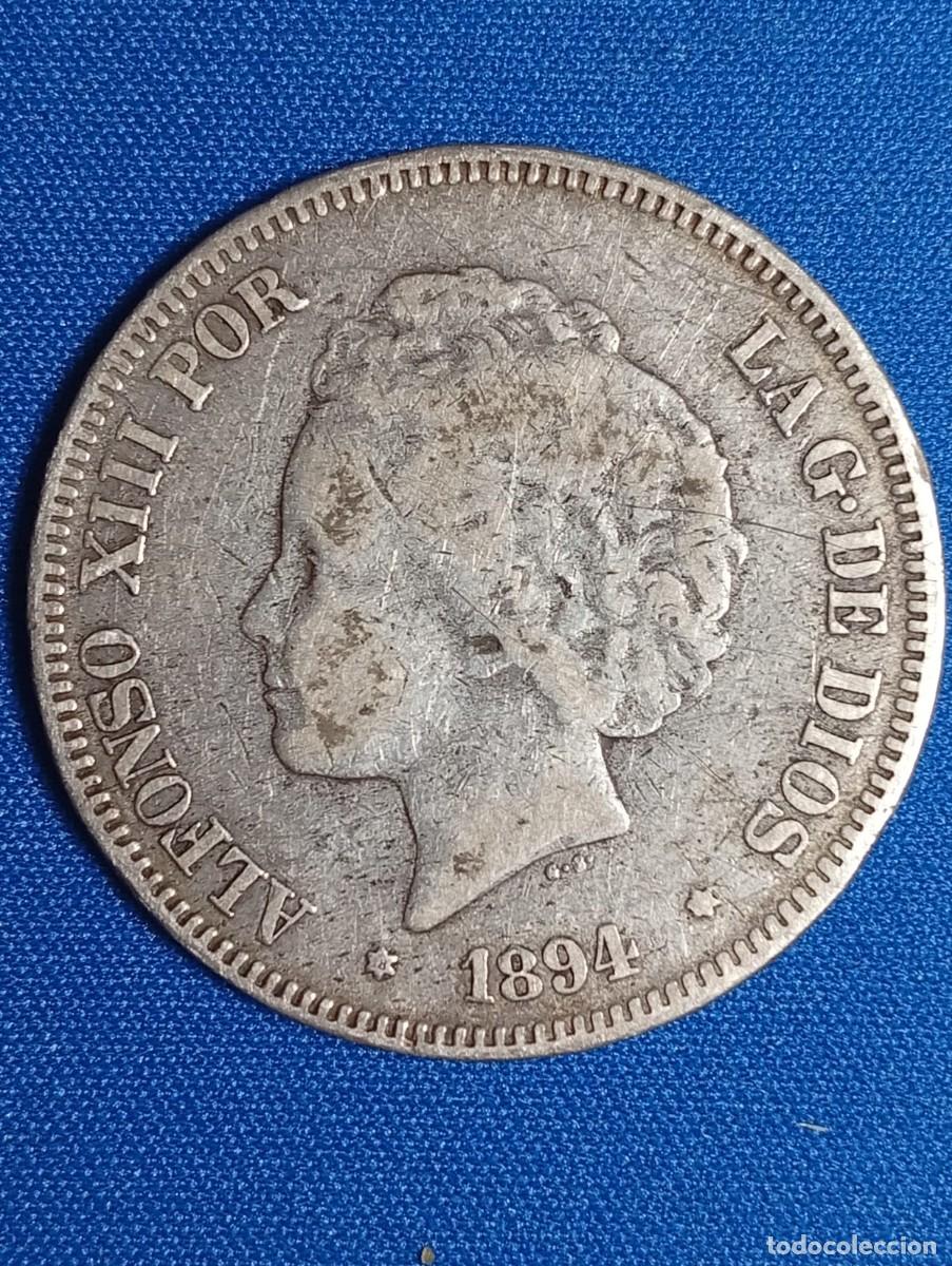 Monedas de Espa&ntilde;a: Moneda plata 5 ptas. Alfonso XIII 1894