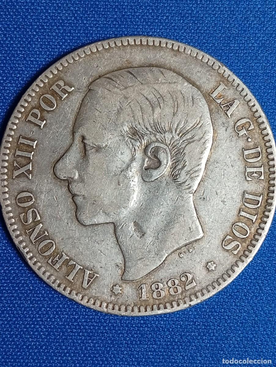 Monedas de Espa&ntilde;a: Moneda plata 5 ptas. Alfonso XII 1882