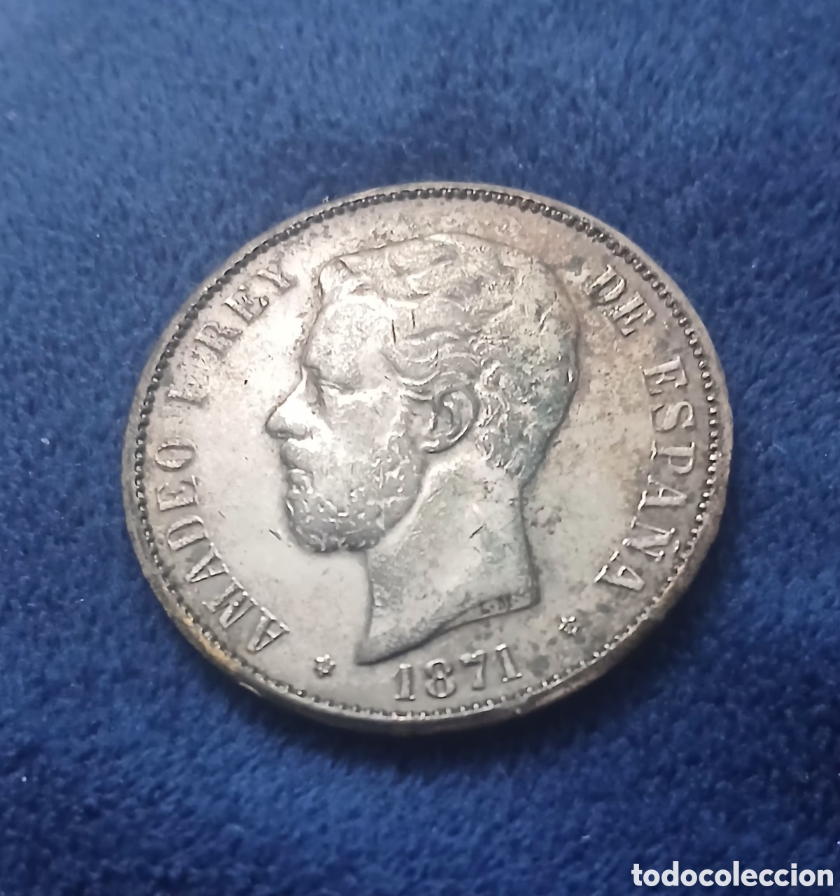 Monedas de Espa&ntilde;a: ESCASA MONEDA DE 5 PESETAS DEL REY AMADEO 1871*73 FALSA DE &Eacute;POCA