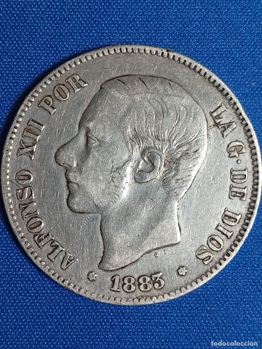 Monedas de Espa&ntilde;a: Moneda plata 5 ptas. Alfonso XII 1883
