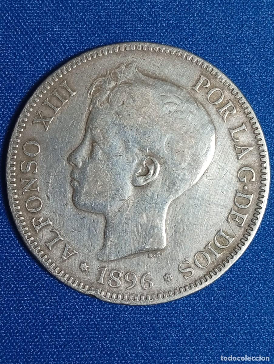 Monedas de Espa&ntilde;a: Moneda plata 5 ptas. Alfonso XIII 1896