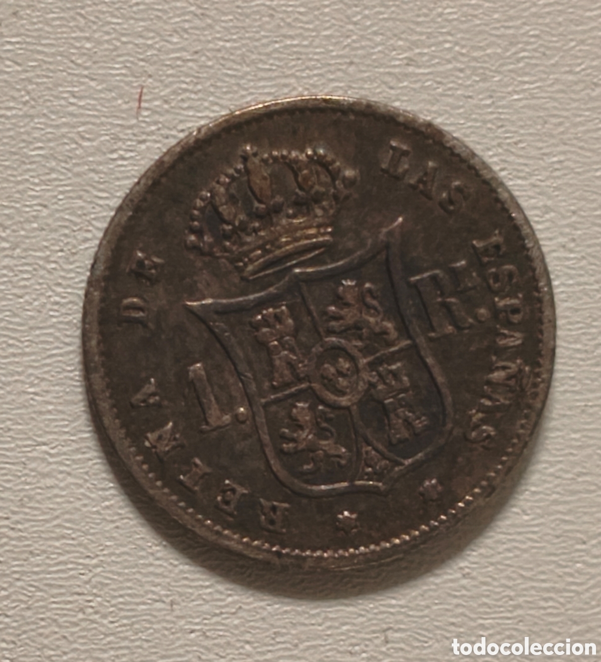 Monedas de Espa&ntilde;a: 1 REAL ESPA&Ntilde;A PLATA 1859 - Foto 2