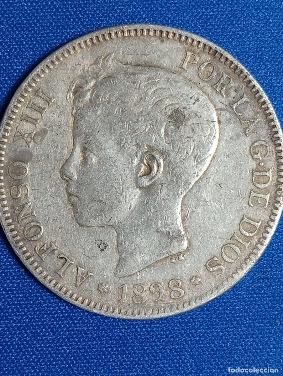 Monedas de Espa&ntilde;a: Moneda plata 5 ptas. Alfonso XIII 1898