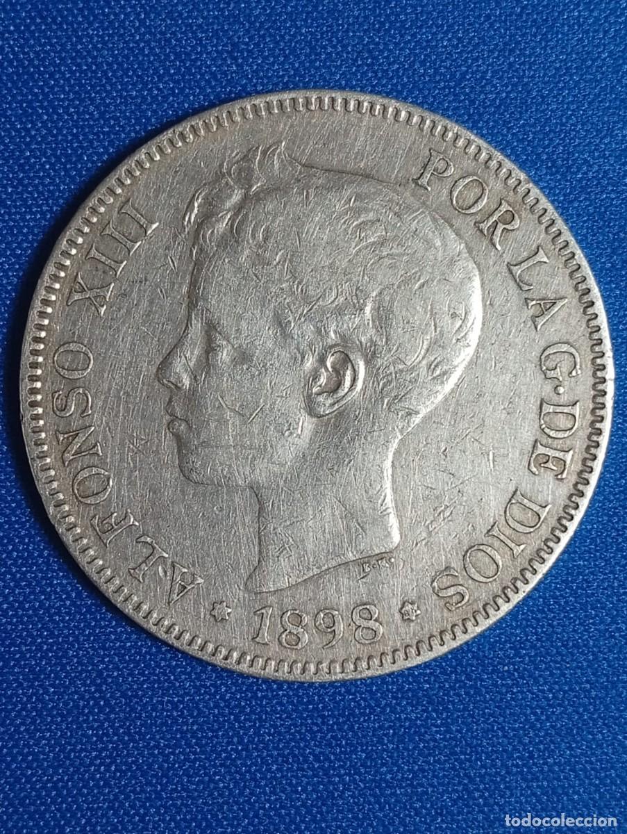 Monedas de Espa&ntilde;a: Moneda plata 5 ptas. Alfonso XIII 1898