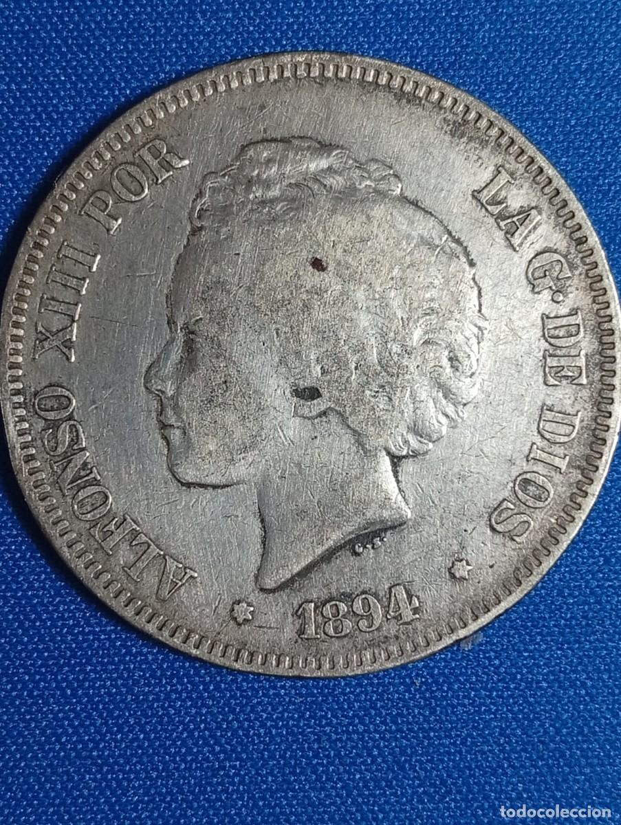 Monedas de Espa&ntilde;a: Moneda plata 5 ptas. Alfonso XIII 1894