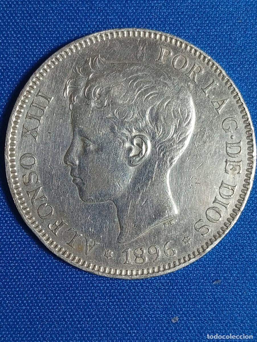 Monedas de Espa&ntilde;a: Moneda plata 5 ptas. Alfonso XIII 1896