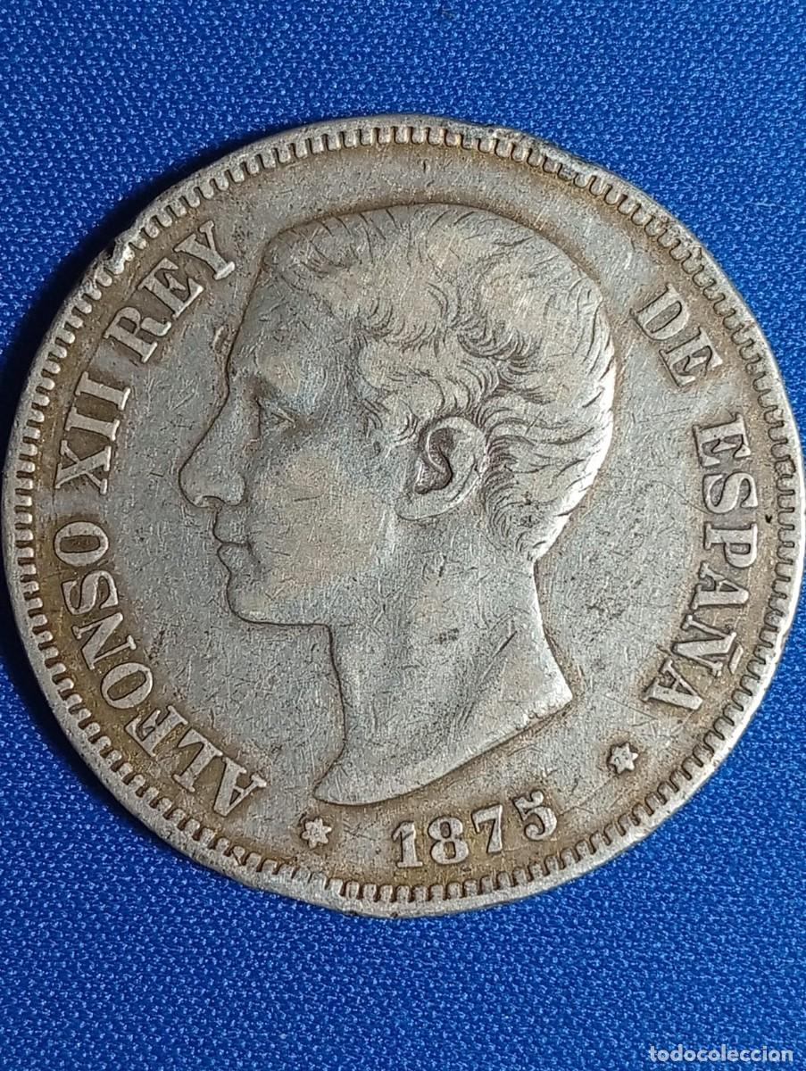 Coins of Spain: Moneda plata 5 ptas. Alfonso XII 1875