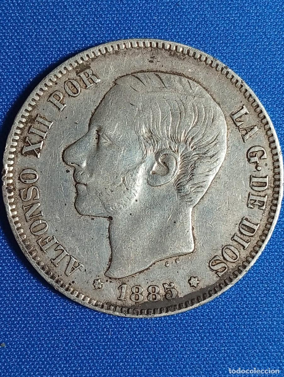 Monedas de Espa&ntilde;a: Moneda plata 5 ptas. Alfonso XII 1885