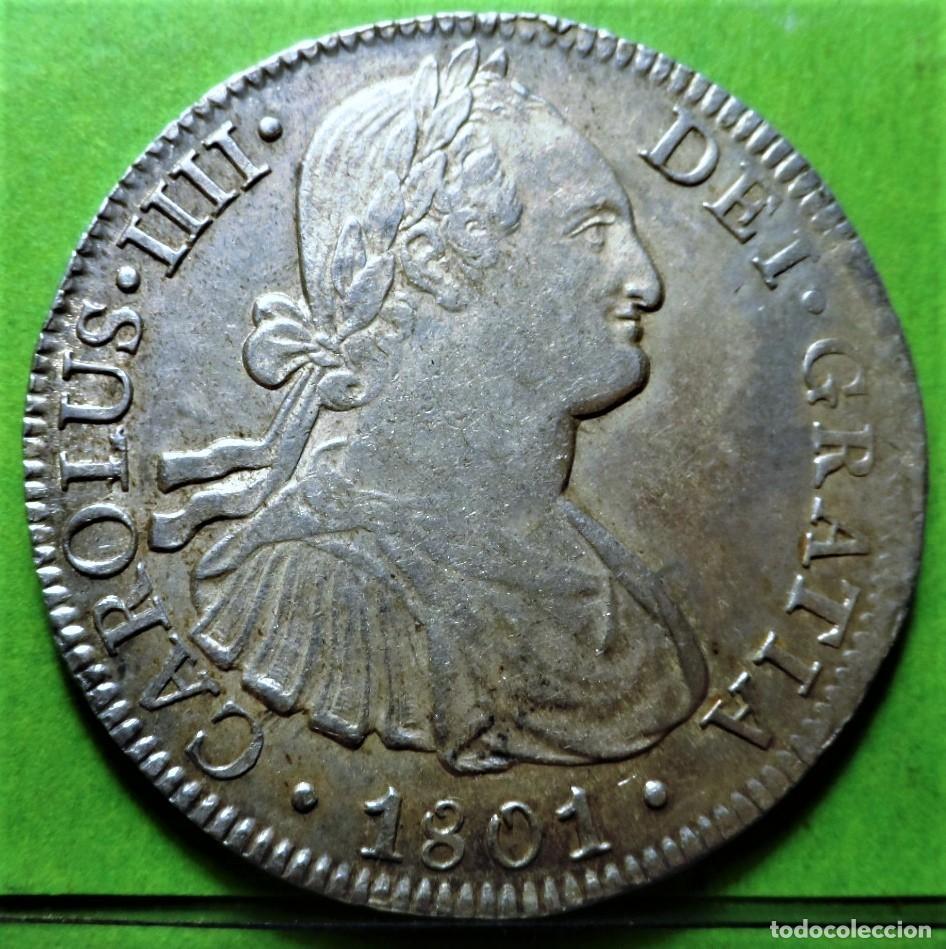 Monedas de Espa&ntilde;a: CARLOS IV, 8 Reales, 1801, MEXICO -FM. A.C.-970, Ag