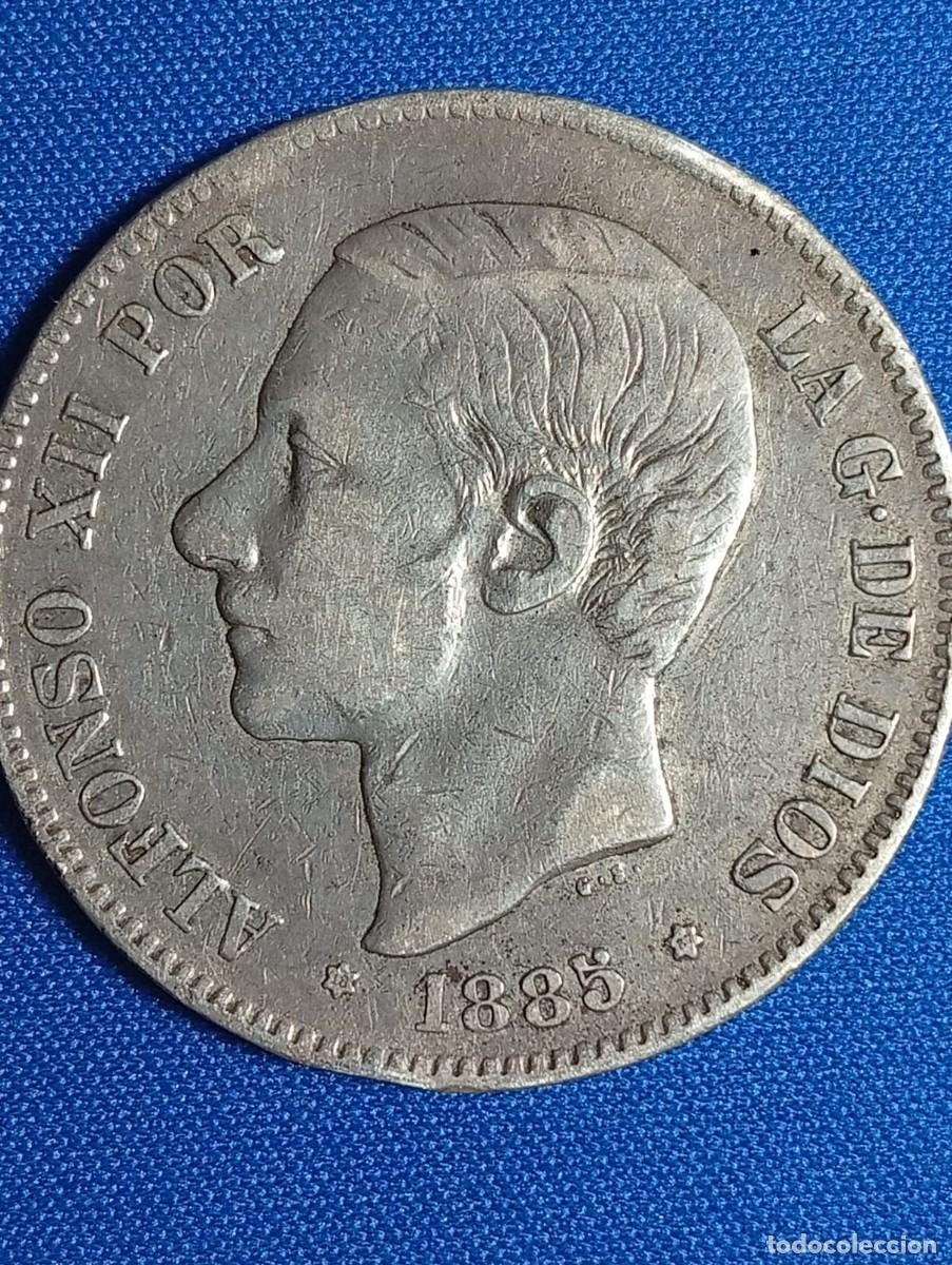 Monedas de Espa&ntilde;a: Moneda plata 5 ptas. Alfonso XII 1885