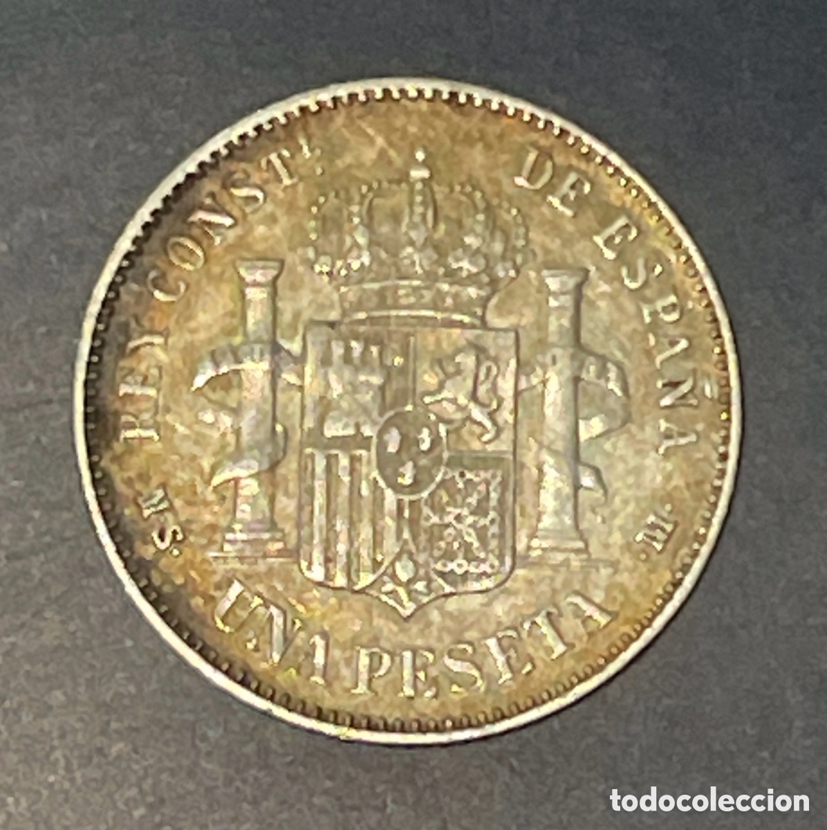 Monedas de Espa&ntilde;a: 1 peseta de Alfonso XII 1885 , 18-86