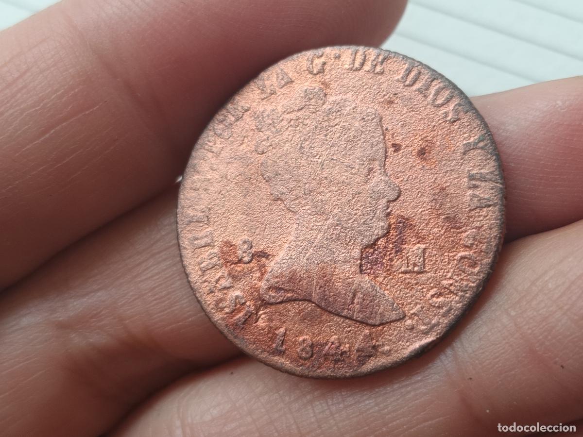 Monedas de Espa&ntilde;a: 8 maravedis de 1844 Isabel II
