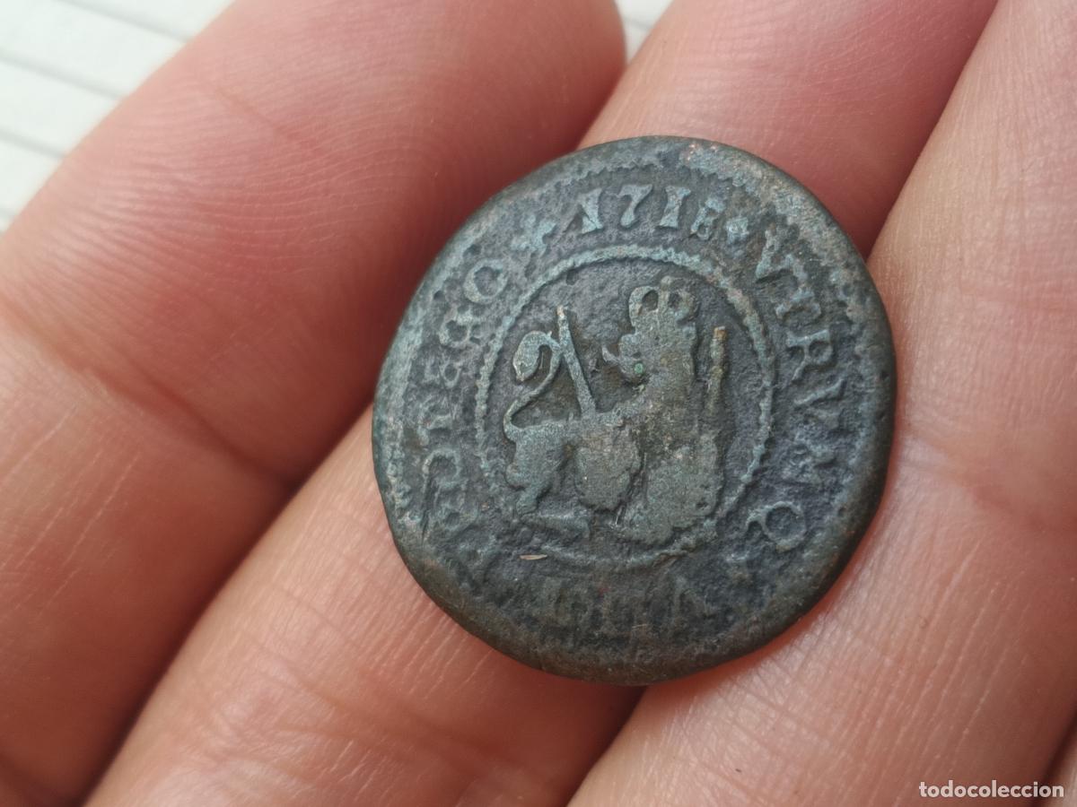 Monedas de Espa&ntilde;a: 2 maravedis de 1718 Felipe V