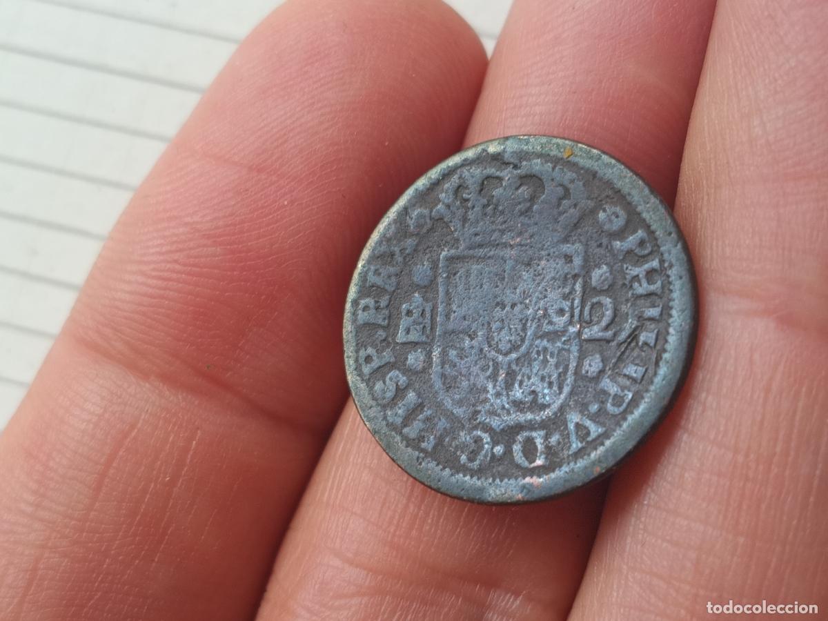 Monedas de Espa&ntilde;a: 2 maravedis de 1745 Felipe V - Foto 2