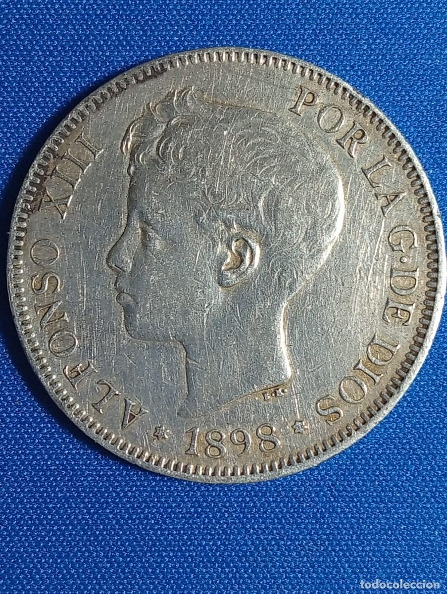 Monedas de Espa&ntilde;a: Moneda plata 5 ptas. Alfonso XIII 1898