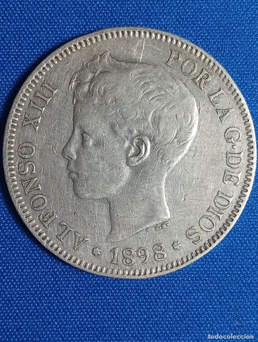 Monedas de Espa&ntilde;a: Moneda plata 5 ptas. Alfonso XIII 1898