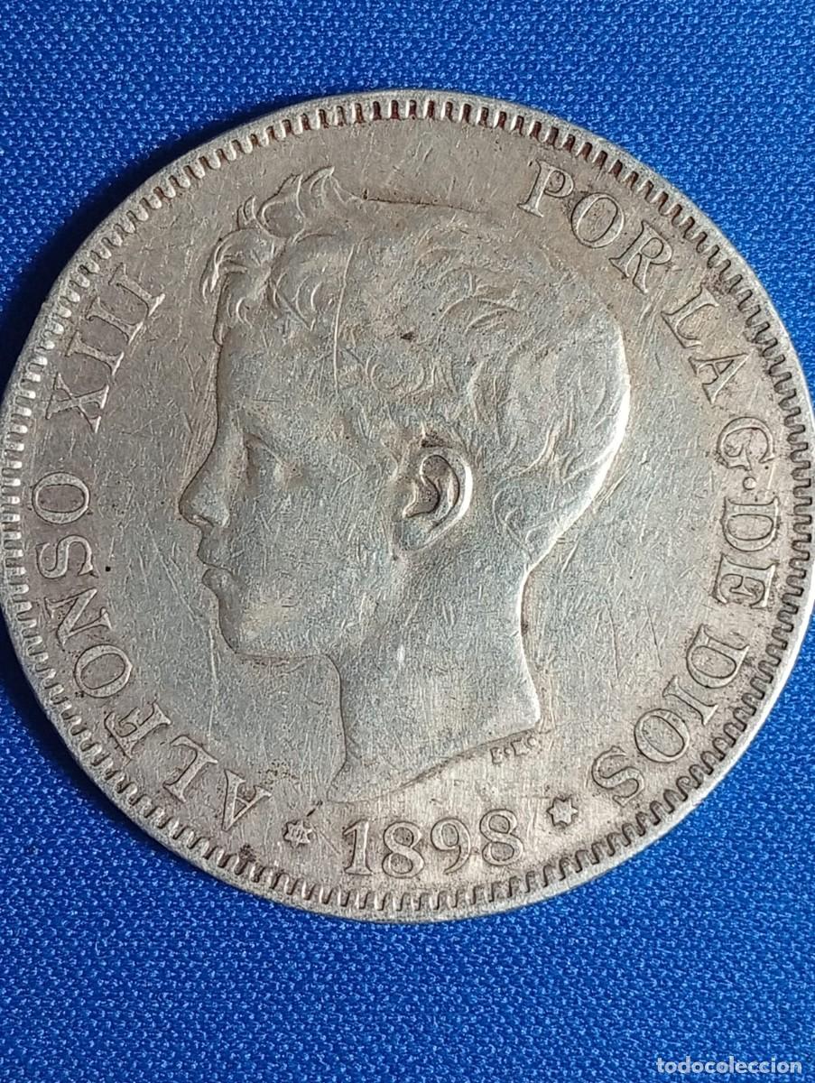 Monedas de Espa&ntilde;a: Moneda plata 5 ptas. Alfonso XIII 1898