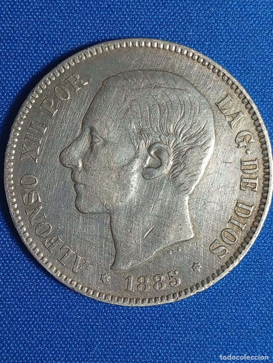 Monedas de Espa&ntilde;a: Moneda plata 5 ptas. Alfonso XII 1885