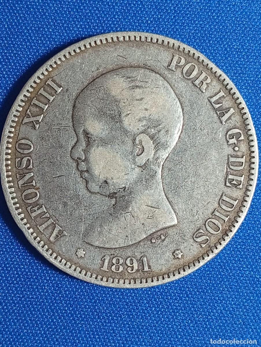 Monedas de Espa&ntilde;a: Moneda plata 5 ptas. Alfonso XIII 1891 estr. 91*