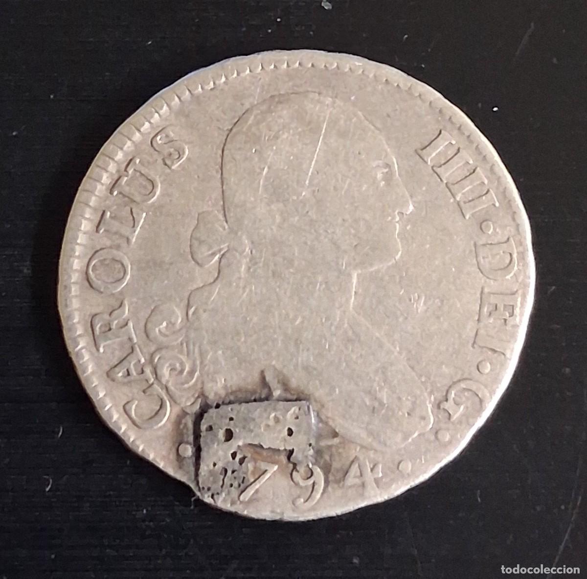 Monedas de Espa&ntilde;a: 176 - Espa&ntilde;a 2 Reales 1794 M 5,32gr. km412.1 Plata 813