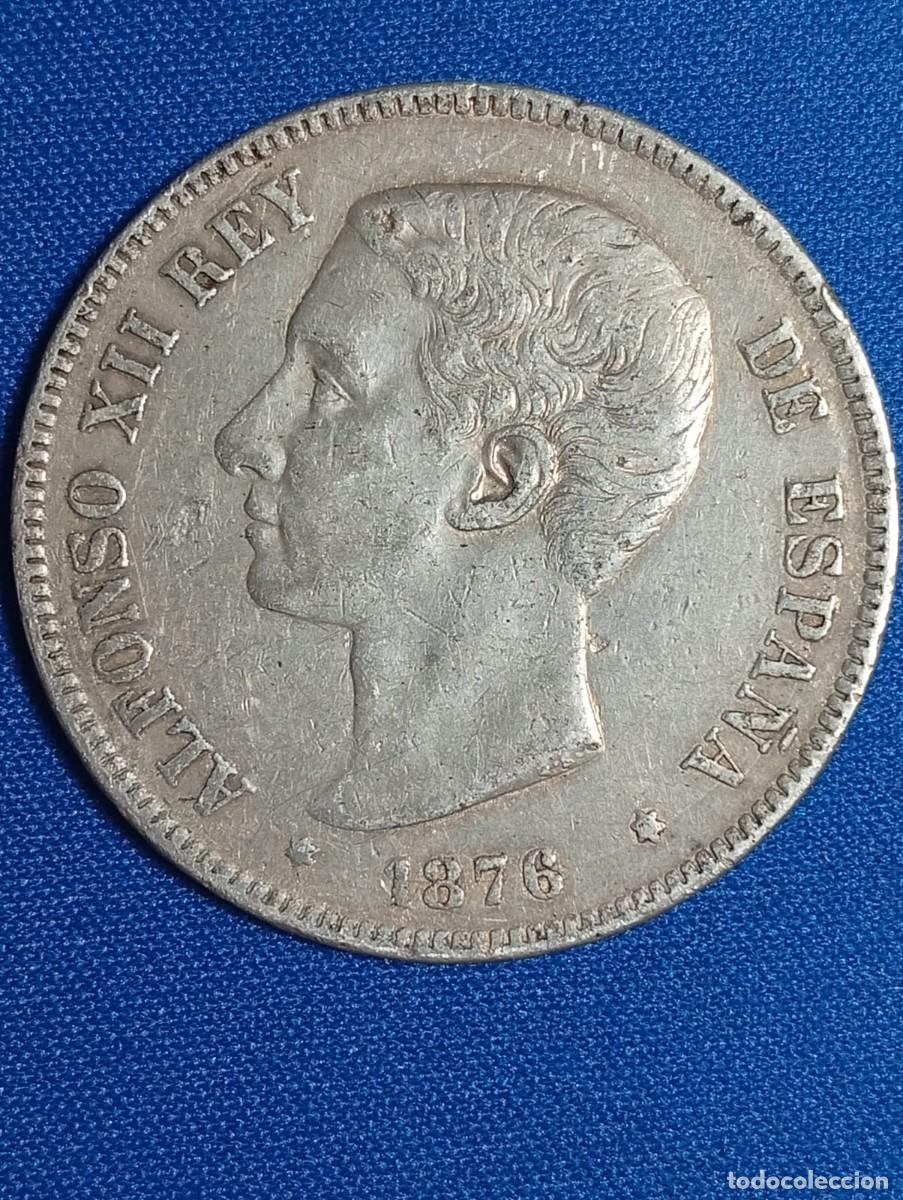 Monedas de Espa&ntilde;a: Moneda plata 5 ptas. Alfonso XII 1876