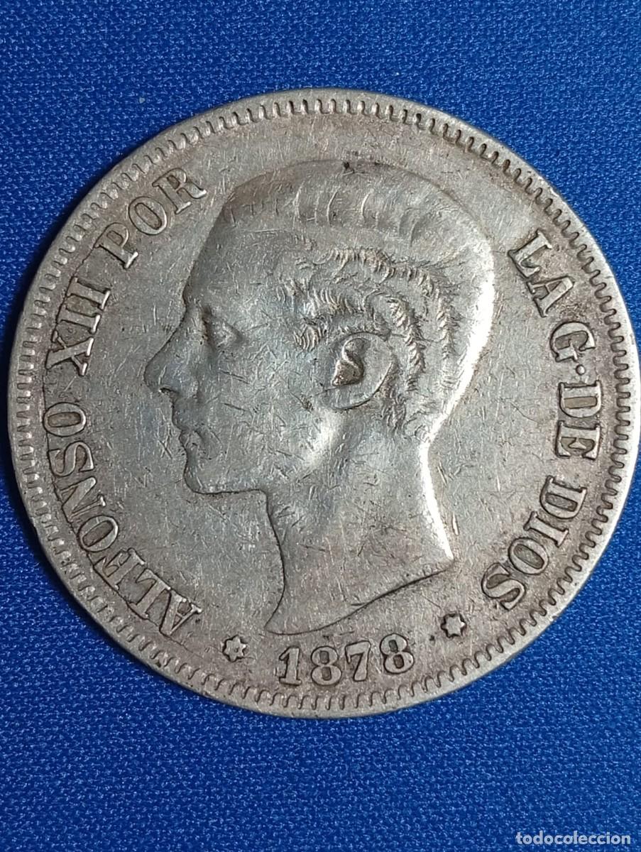 Monedas de Espa&ntilde;a: Moneda plata 5 ptas. Alfonso XII 1878