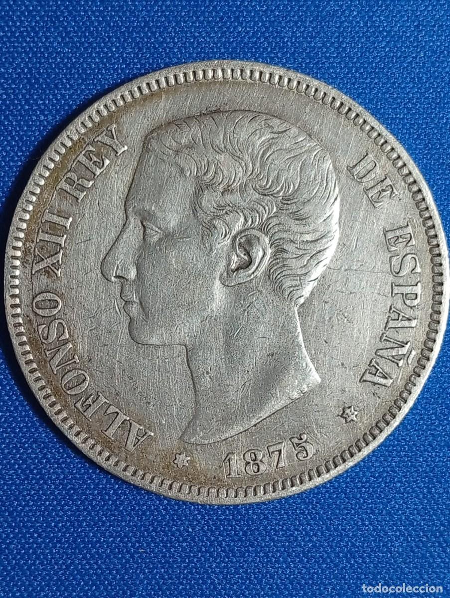 Monedas de Espa&ntilde;a: Moneda plata 5 ptas. Alfonso XII 1875