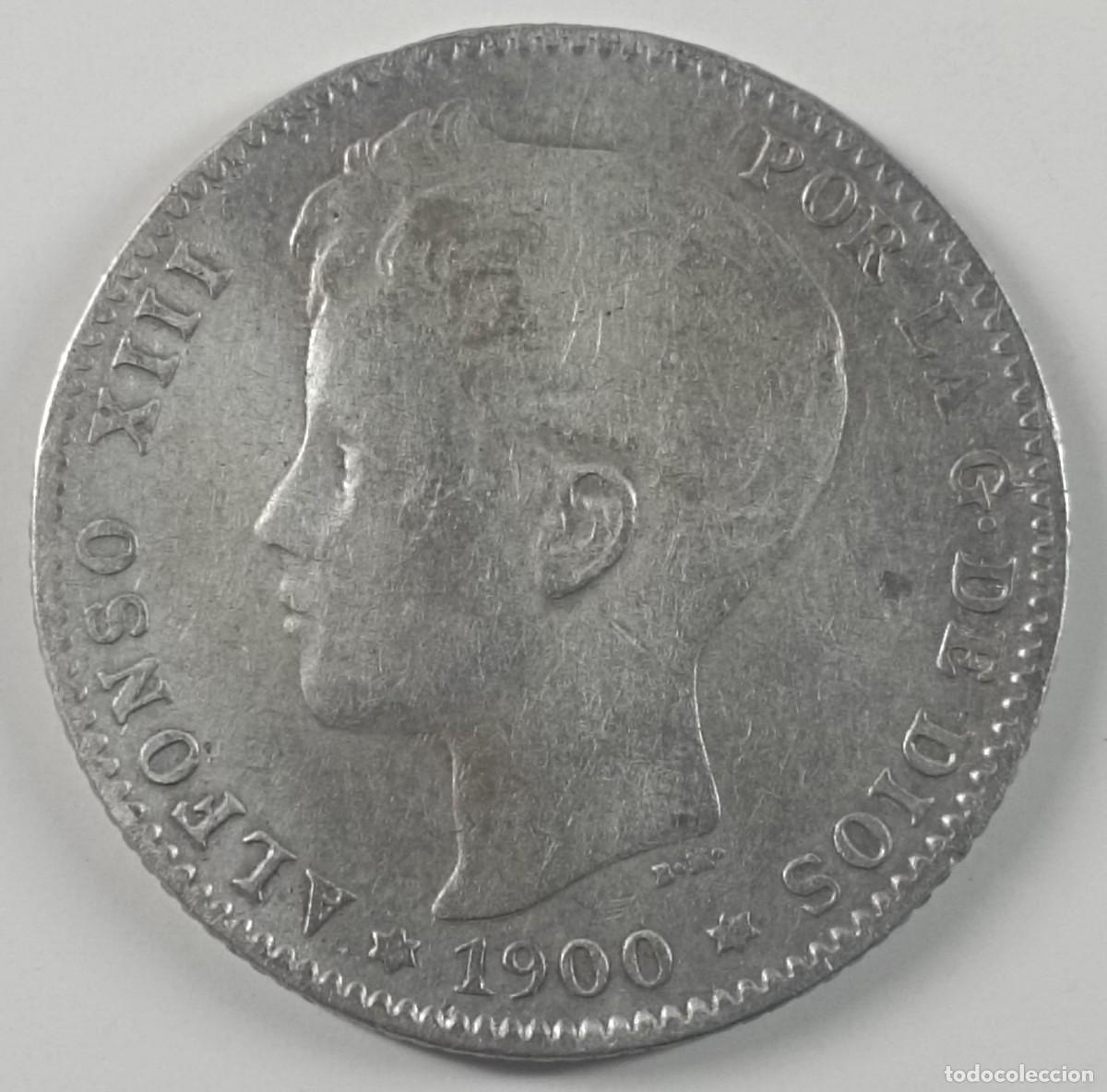 Monedas de Espa&ntilde;a: Moneda de Espa&ntilde;a 1 peseta Alfonso XIII 1900 de plata