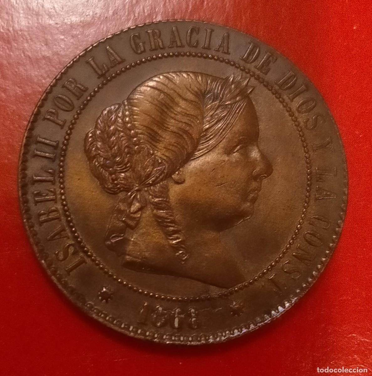 Monedas de Espa&ntilde;a: MONEDA ISABEL II 5 CTS DE ESCUDO 1868
