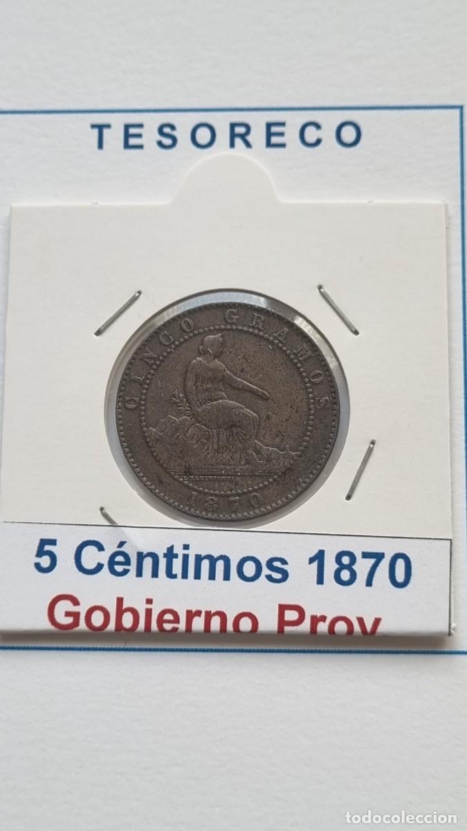 Monedas de Espa&ntilde;a: ESPA&Ntilde;A: MONEDA DE 5 C&Eacute;NTIMOS 1870 Gobierno Provisional - Ref.: 008