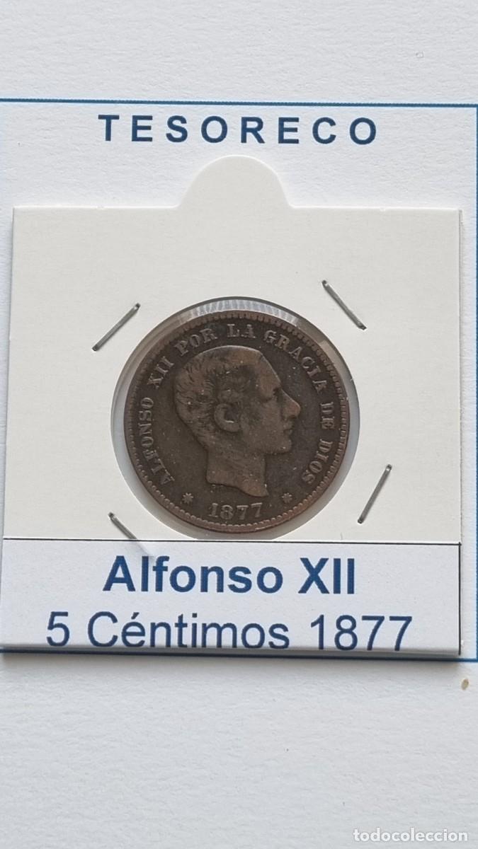 Monedas de Espa&ntilde;a: ESPA&Ntilde;A: MONEDA DE 5 C&Eacute;NTIMOS 1877 Alfonso XII - Ref.: 010